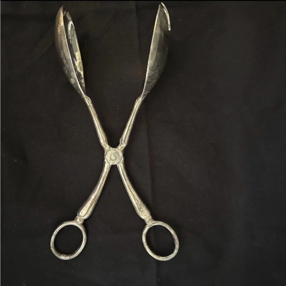 Vintage Silver-Tone Serving‎ Tongs